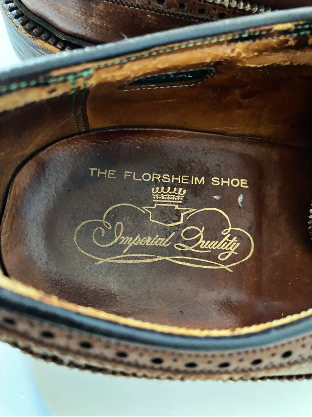 Vintage Florsheim Shoe Imperial Quality Kenmoore Long wing Wingtip Oxfords